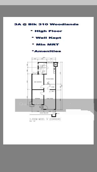 Blk 310 Woodlands Street 31 (Woodlands), HDB 3 Rooms #151521332